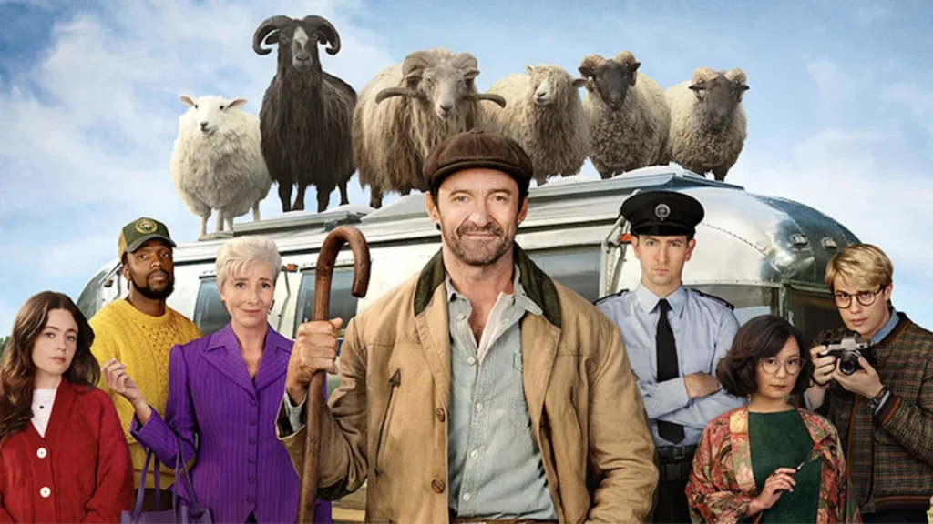 Kompletné hviezdne obsadenie filmu Ovce na stope vrátane Hugha Jackmana a Emmy Thompson.